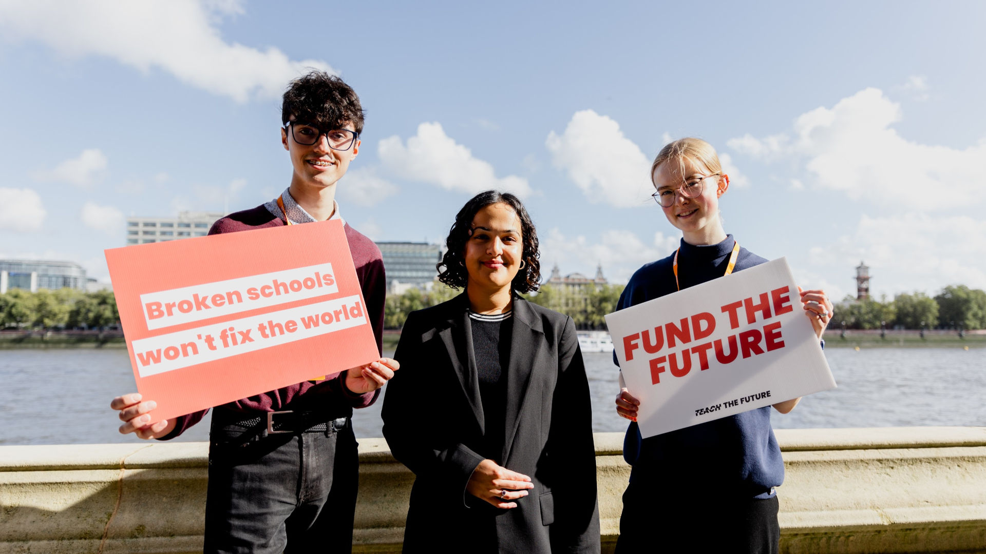 Three members of the Teach The Future Team. Image by Oscar Blair